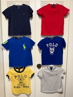 Polo Ralph Lauren Toddler Boys Size 2T T-Shirt Bundle Lot of 6 Big Pony, Crest