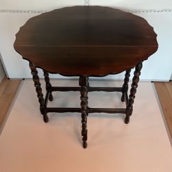 Vintage Imperial Grand Rapids Drop-Leaf Gateleg Table, Barley Twist Legs