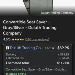 **1/2 Off SALE.!!”JT Paws Single/Gray Heavy Duty Doggie Car Seat Protector”-NEW