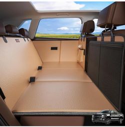 FURTIME XL Back Seat Extender for Dogs, Hard Bottom Dog Car Seat Cover for Truck Back Seat, Upgraded PU Leather Waterproof Anti-Scratch, Large Space B