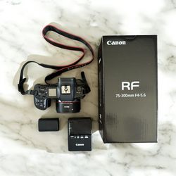 Canon EOS R + EF Adapter + RF 75-300 mm Lens (30+ Megapixels/Mirrorless/Full Frame/4K Video)