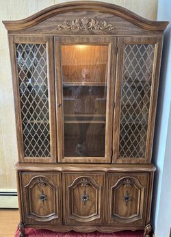 Vintage Walnut Dining Hutch