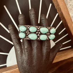 Southwest Sterling Silver Turquoise Cuff