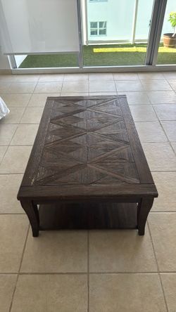 Vintage Brown Wood Cocktail Coffee Table