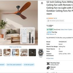 Solid Wood Ceiling Fan