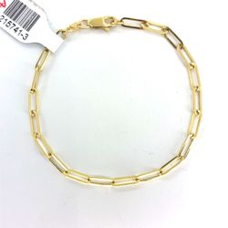 14Kt Yellow Gold 7" Paper Clip Bracelet 1.55g 3.2mm 215741/3