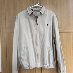 Polo Ralph Lauren Beige Full-Zip Cotton Jacket (Harrington) – Men’s Large