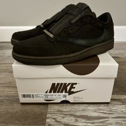 Travis Scott x Jordan 1 Low Velvet Brown Sz 10