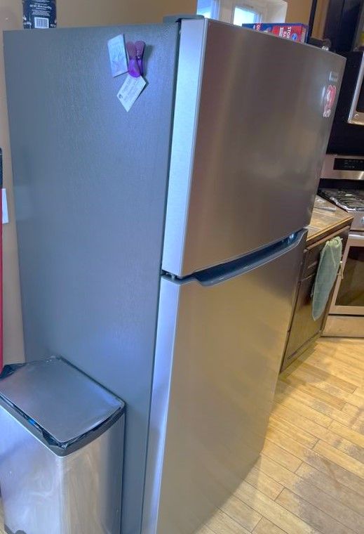 Amana Stainless Refrigerator with Top Freezer