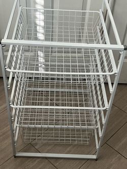 3 Drawer Wire Basket Storage Unit