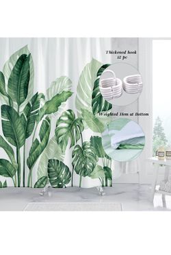 Tropical Leaves Shower Curtain Green Banana Leaf Shower Curtain Fabric  Floral Botanical Plant Bath Curtain Waterproof Jungle Bathroom Decor with  Hooks for Sale in Las Vegas, NV - OfferUp