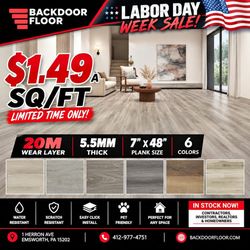 $1.49 SQ/FT - BDF SPECIAL 05 - Luxury Vinyl Plank Flooring – 7" x 48"