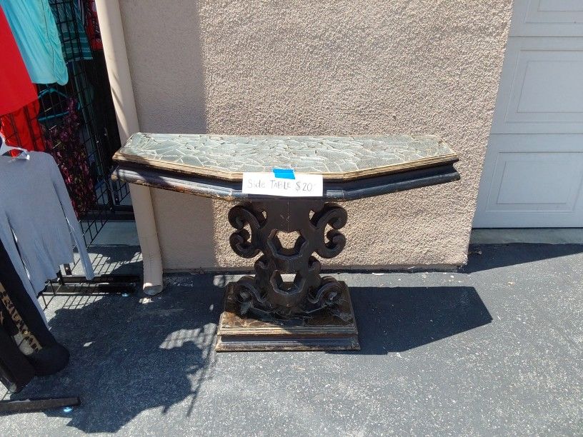 Antique Mirrored Mosaic Side Table