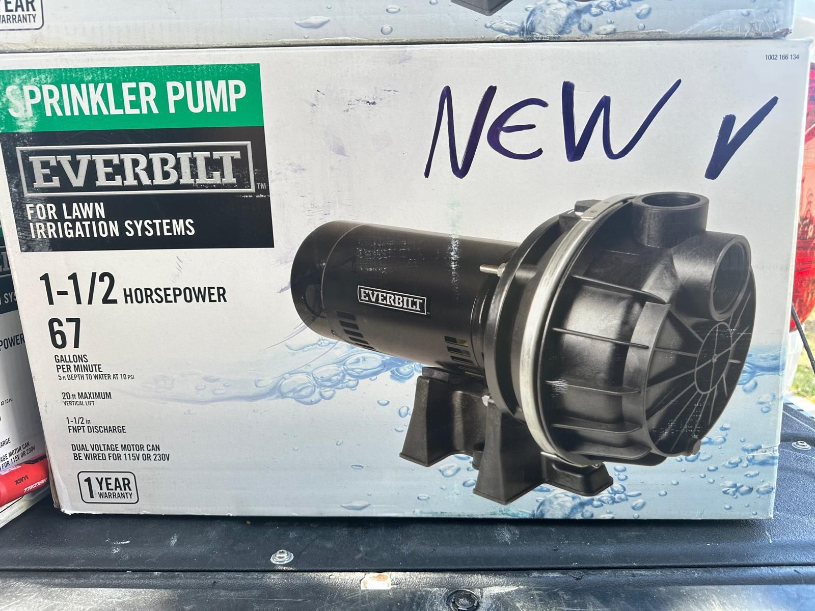 Everbilt 1-1/2 HP Plastic Lawn Sprinkler Pump