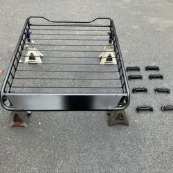 **PLEASE READ DESCRIPTION** UNIVERSAL CARGO ROOFRACK BASKET WITH BRACKETS