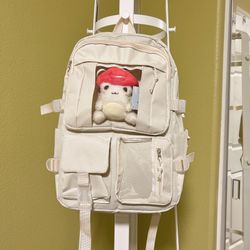 Girls Large Capacity Multi-Compartment College-Style Backpack