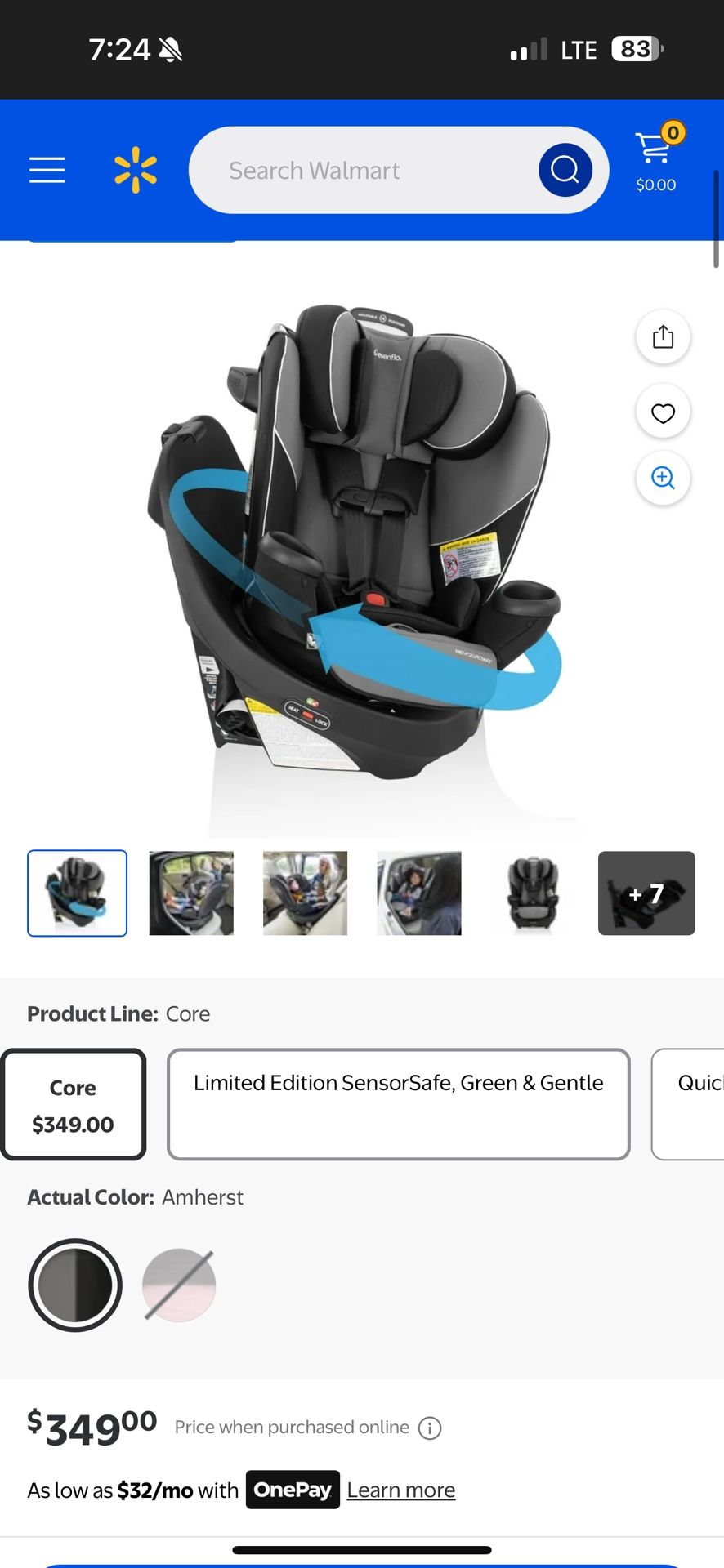 Evenflo Revolve 360 All In One Car Seat New Sealed Box