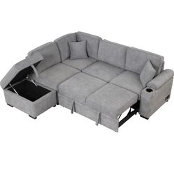 L-Shape Sectional Couch Grey