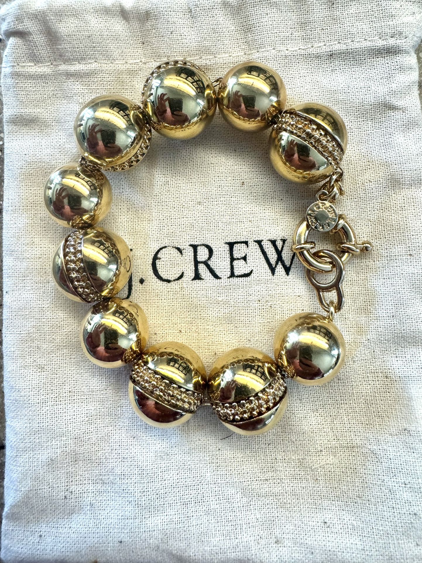 Jcrew large rare ball pave bracelet