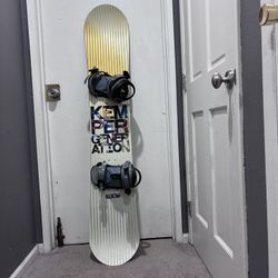 Snowboard with Bindings - Size 163cm