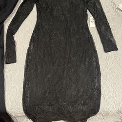 Fitted Lace Dress Size XS From Express(black)