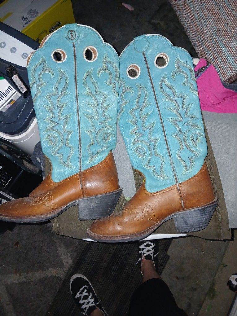 Tony Lamas Tourquois Chestnut Size 8.5