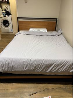 Mid century modern queen bed frame