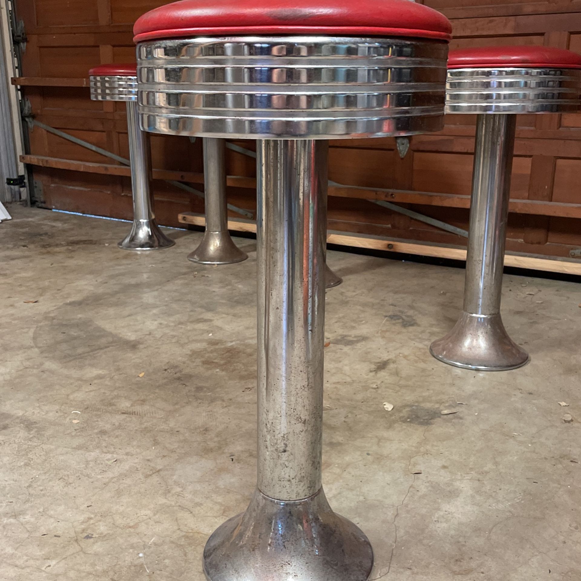 Sold at Auction: Louis Vuitton Monogram Chrome Swivel Barstool