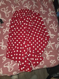 Women's Red & White Poke-a-dot Pants Size 1XL