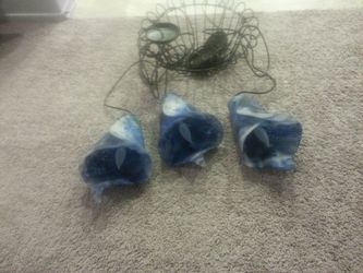 Set of 3 mixture of Blue Pendant lights