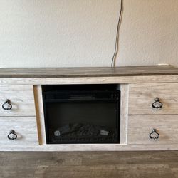Rustic TV Stand / Fireplace Console (Insert Not Included) 