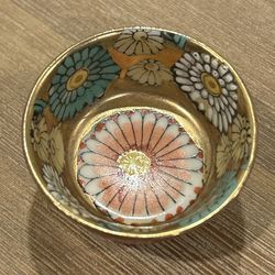 Antique Hand Painted Japanese Mini Sake-Sauce Bowl