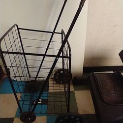 Foldable Shopping   \  Laundry Cart. Black