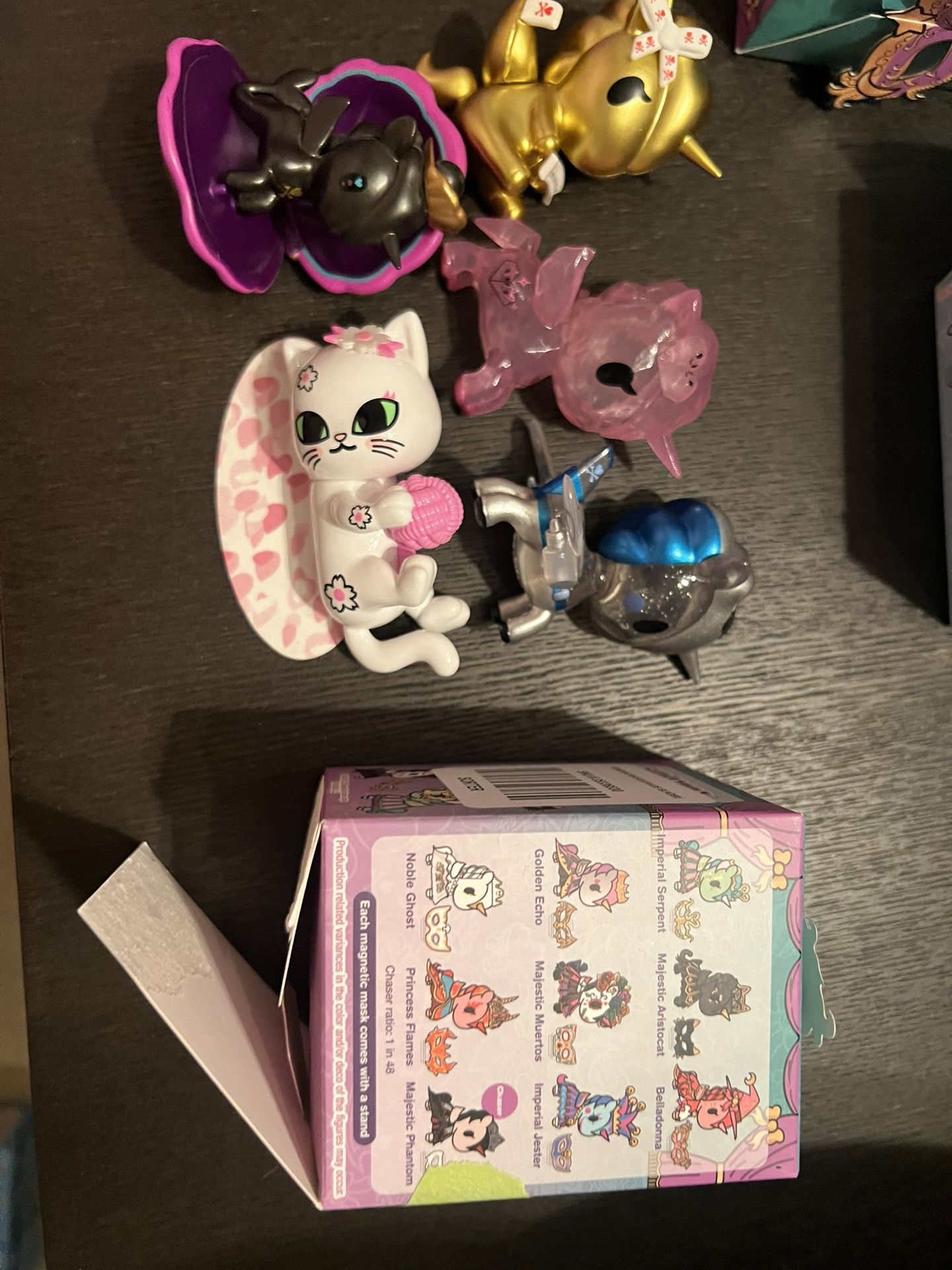 Tokidoki Cherry Blossom Cat Chasers, Masquerade, Fortune Cookie, Yume, Pink Diamante