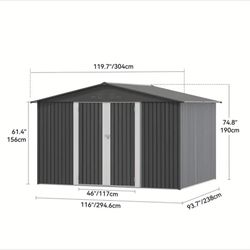 Brand New 10x8ft Shed Dark Grey 