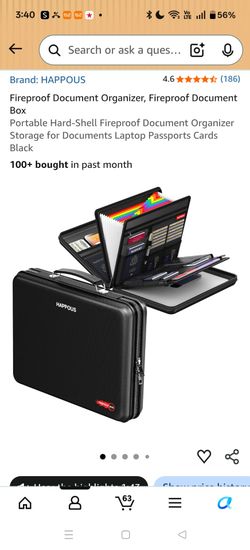 HAPPOUS Fireproof Document Organizer Box