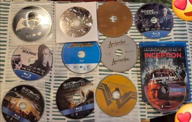 9 Movie Film Bluray DVD HD Collection Superhero Action Batman Superman Bourne Wonder