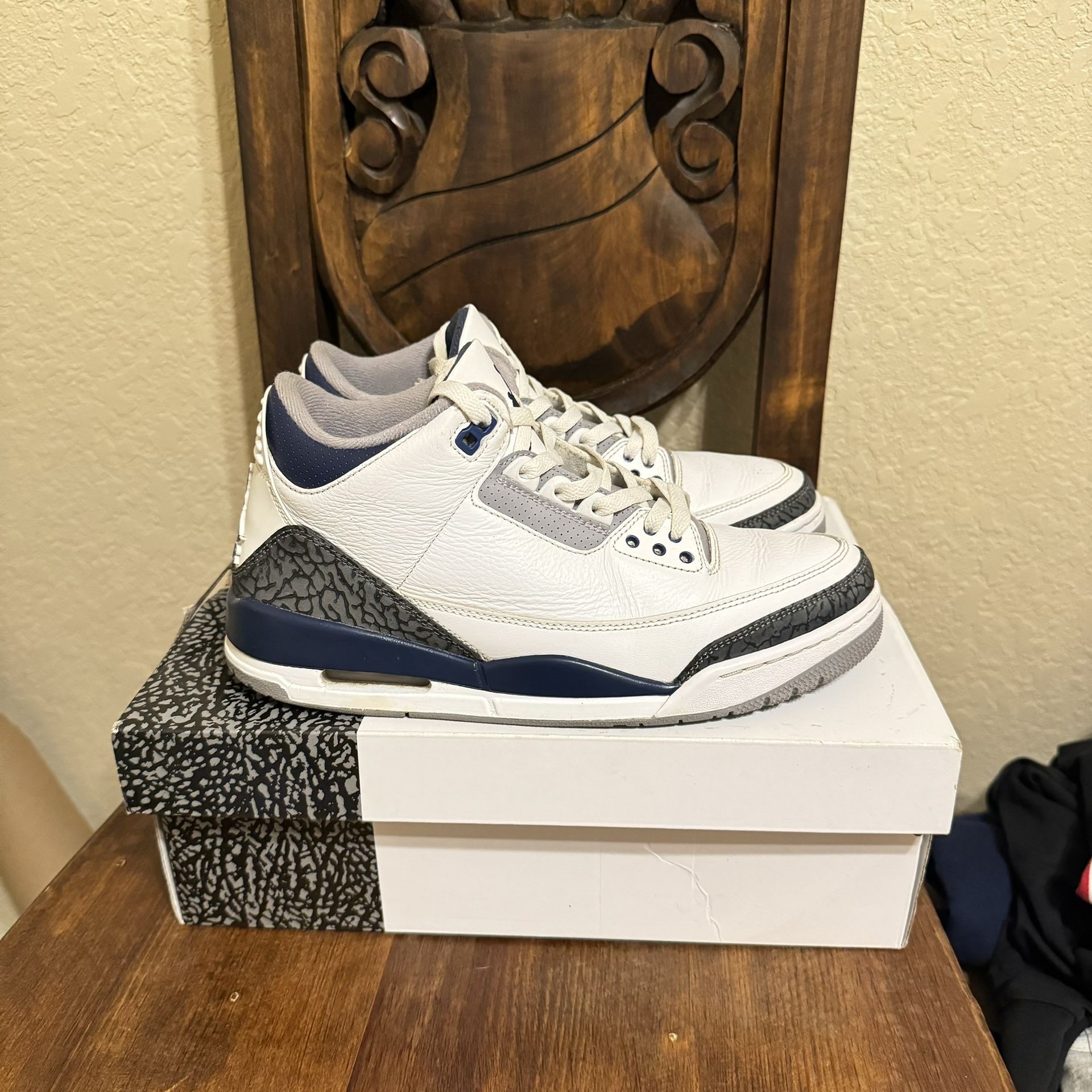 Air Jordan Retro 3 Midnight Navy Men’s Size 9 Retros Jordans Shoes Basketball Sneakers