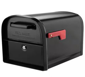 Architectural Mailboxes Oasis 360 Black, Large, Steel, Locking Parcel Mailbox with 2-Access Doors @A6-722