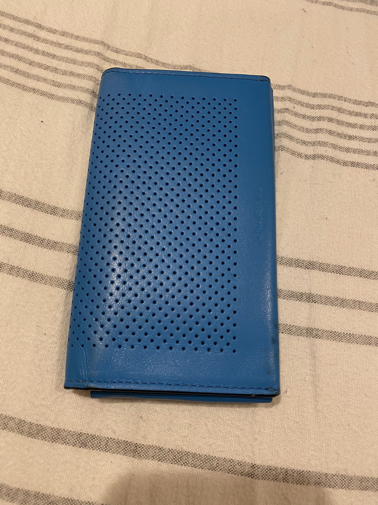 Coach Phone/ Wallet (Blue/Tan)