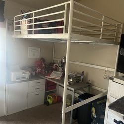Full Size Metal bunk With loft 