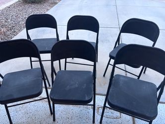 Set of 6 metal folding chairs