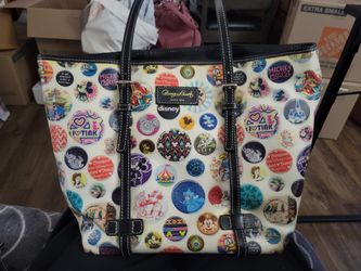 Disney Dooney and Bourke Tote Bag - Assorted Pins Print
