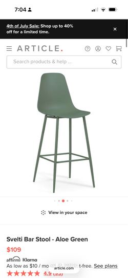 Svelti Counter Stool - Aloe Green by Article