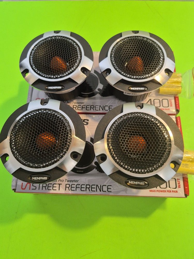 MEMPHIS 2 PAIRS 4 INCH COMPONENT PRO TWEETER 400 WATTS PEAK POWER PER PAIR CAR TWEETER ( BRAND NEW PRICE IS LOWEST INSTALL NOT AVAILABLE )