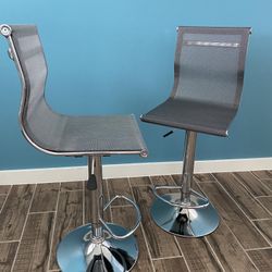 New 2 Gray Bar Stools 