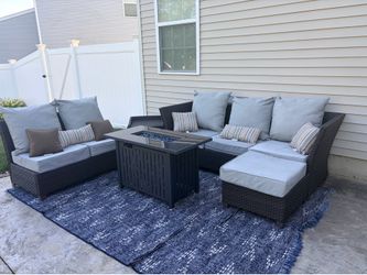 Patio set and fire pit