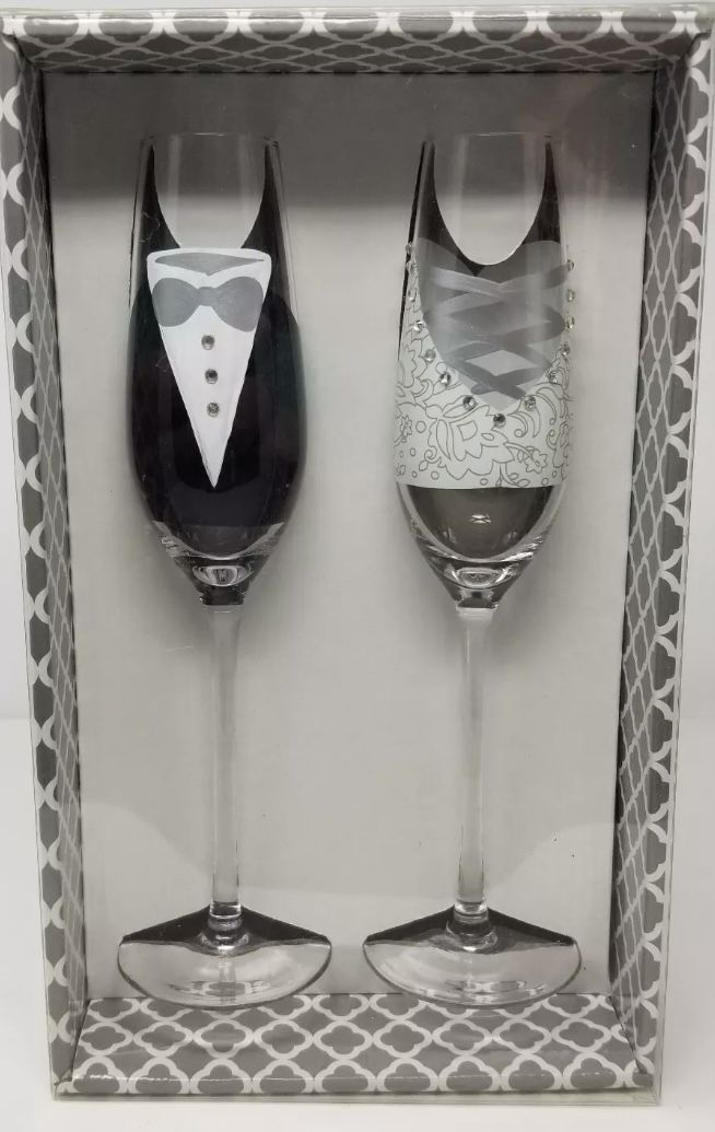 Bride And Groom Wedding Champagne Toasting