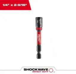 MILWAUKEE - SHOCKWAVE Impact Duty 1/4 in. x 2-9/16 in. Alloy Steel Magnetic Nut Driver (1-Pack)
