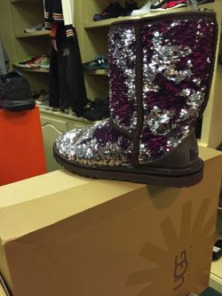 New uggs purple sequins size 7